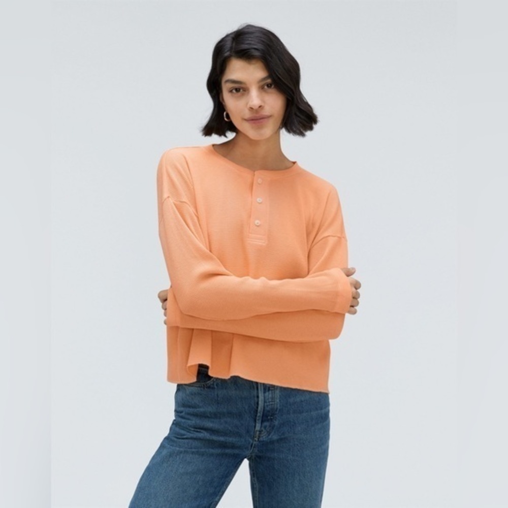 NWT Everlane The Organic Cotton Waffle Henley Size S